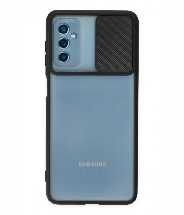 Newface Samsung Galaxy M52 5G Kılıf Palm Buzlu Kamera Sürgülü Silikon