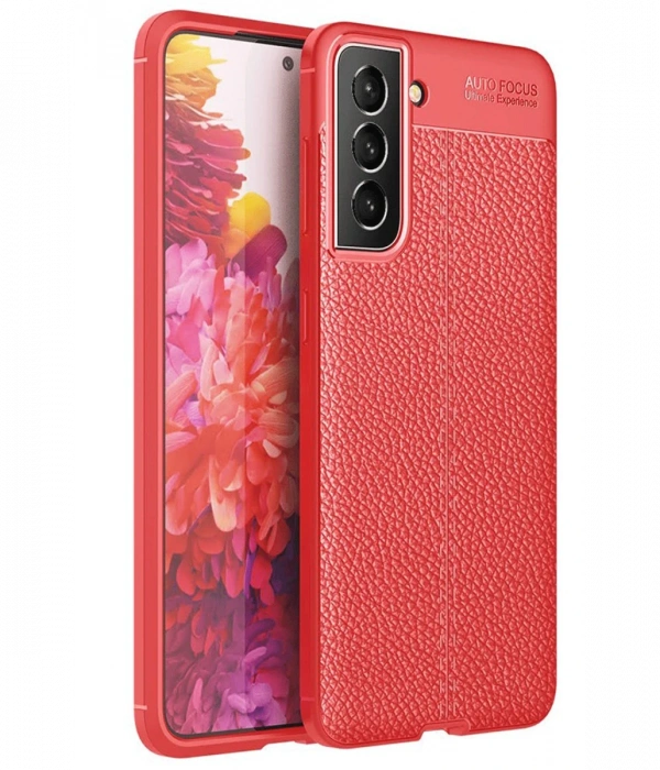 Newface Samsung Galaxy S21 FE Kılıf Auto Focus Kapak - Kırmızı