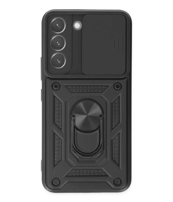 Newface Samsung Galaxy S22 Kılıf Pars Lens Yüzüklü Silikon