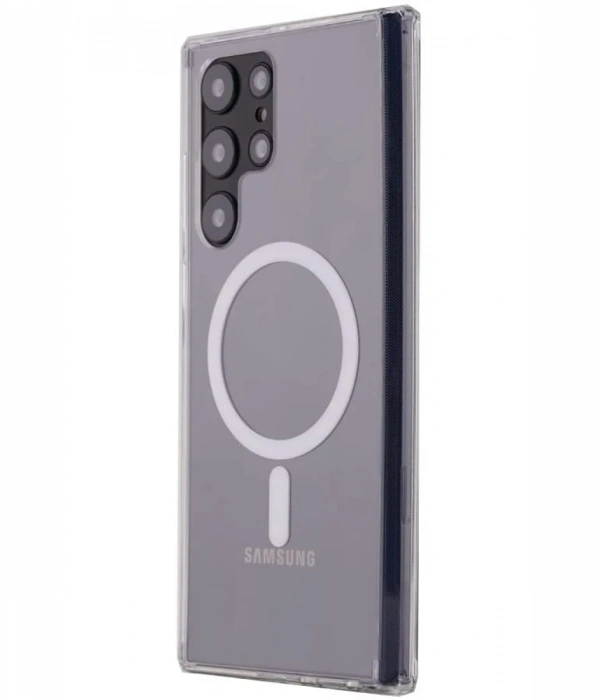 Newface Samsung Galaxy S22 Ultra Kılıf Magneticsafe Şeffaf Silikon - Şeffaf