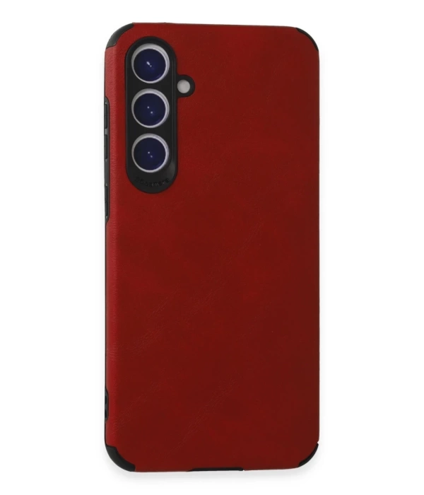Newface Samsung Galaxy S23 FE Kılıf Loop Deri Silikon - Kırmızı