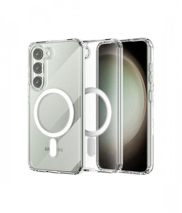 Newface Samsung Galaxy S23 Plus Kılıf Magneticsafe Şeffaf Silikon - Şeffaf