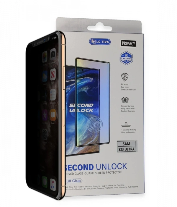Newface Samsung Galaxy S23 Ultra Durable Full Glue Curved Hayalet Cam