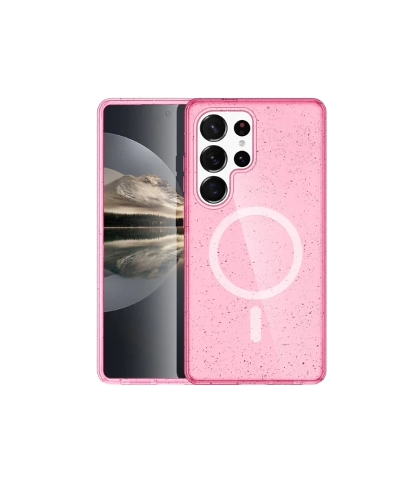 Newface Samsung Galaxy S23 Ultra Kılıf Glow Magsafe Kapak - Pembe