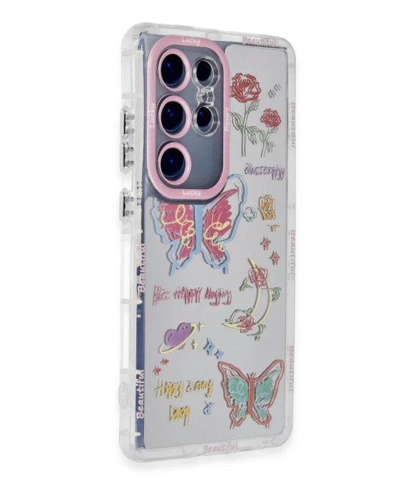 Newface Samsung Galaxy S23 Ultra Kılıf Reflexion Desenli Kapak - Desen 8