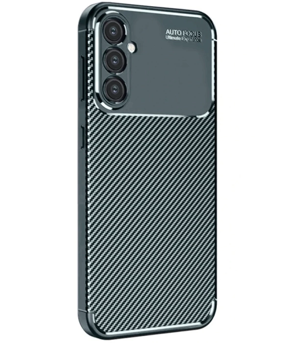 Newface Samsung Galaxy S24 FE Kılıf Auto Focus Karbon Kapak - Koyu Yeşil