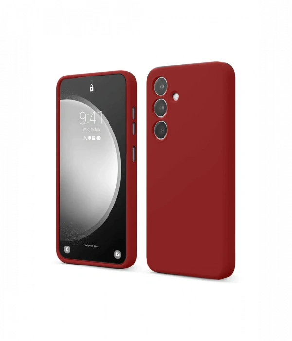 Newface Samsung Galaxy S24 FE Kılıf First Silikon - Kırmızı