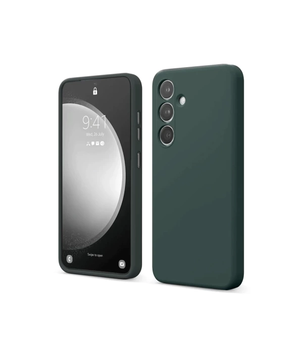 Newface Samsung Galaxy S24 FE Kılıf First Silikon - Koyu Yeşil