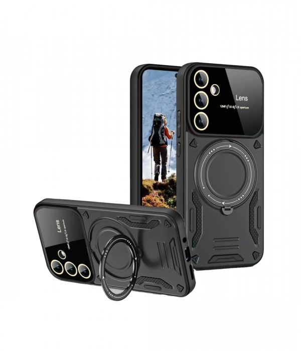Newface Samsung Galaxy S24 FE Kılıf Joy Lens Standlı Kapak