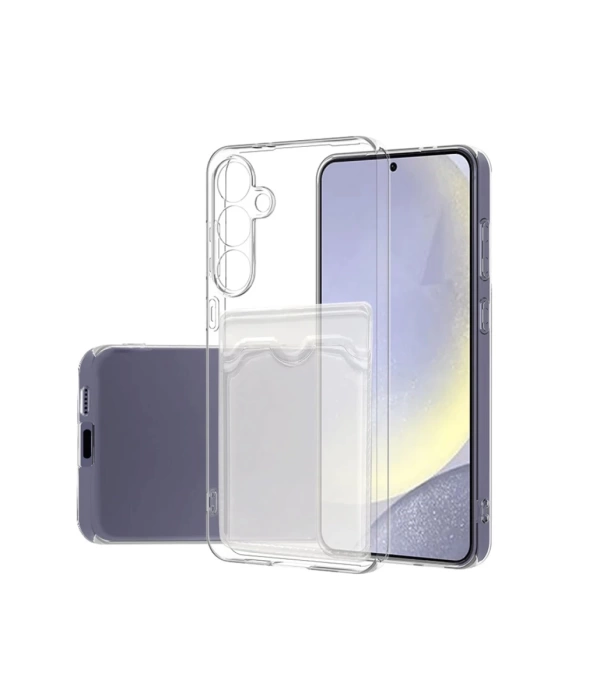Newface Samsung Galaxy S24 FE Kılıf Kart Şeffaf Silikon - Şeffaf