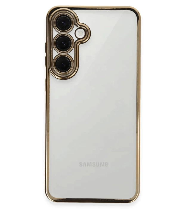 Newface Samsung Galaxy S24 FE Kılıf Razer Lensli Silikon - Gold