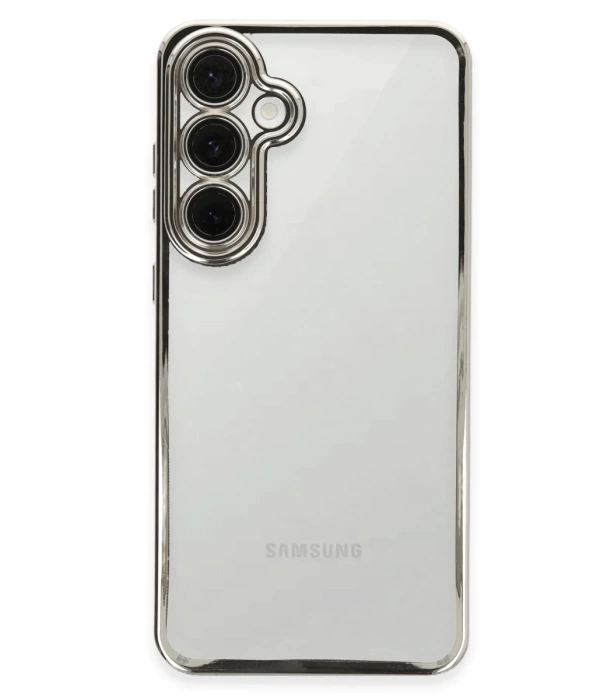 Newface Samsung Galaxy S24 FE Kılıf Razer Lensli Silikon - Gümüş