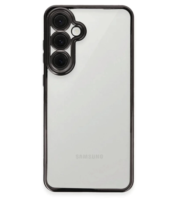 Newface Samsung Galaxy S24 FE Kılıf Razer Lensli Silikon - Siyah