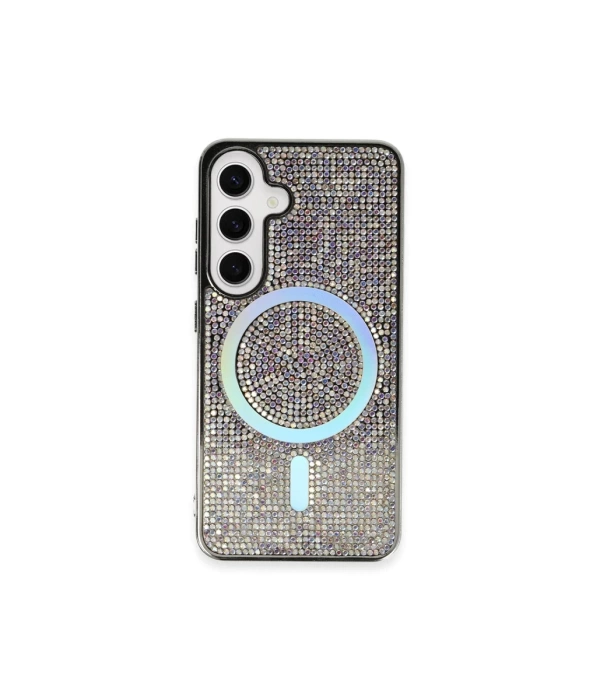 Newface Samsung Galaxy S24 Kılıf Diamond Magsafe Kapak - Rainbow