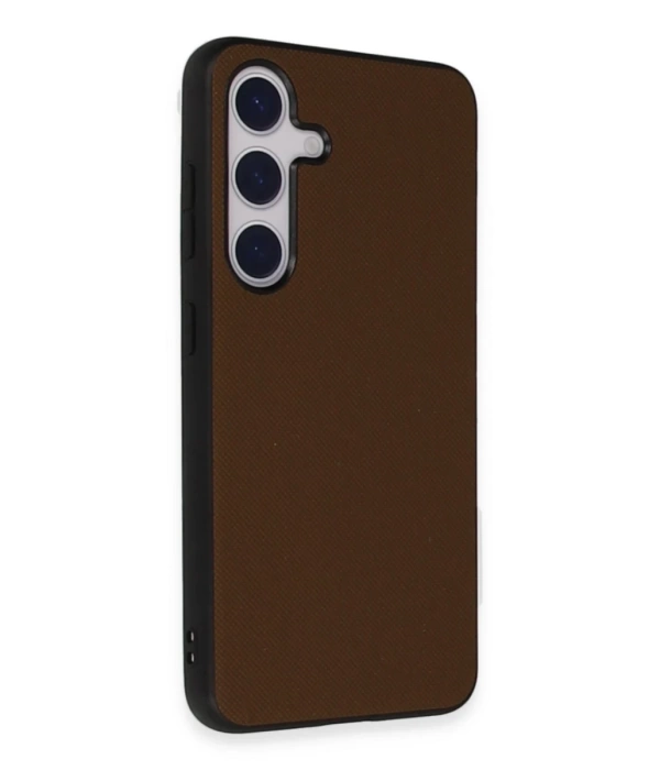 Newface Samsung Galaxy S24 Kılıf Taft Kapak - Kahverengi