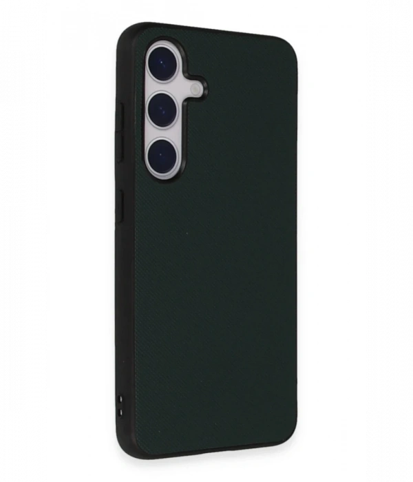 Newface Samsung Galaxy S24 Kılıf Taft Kapak - Koyu Yeşil