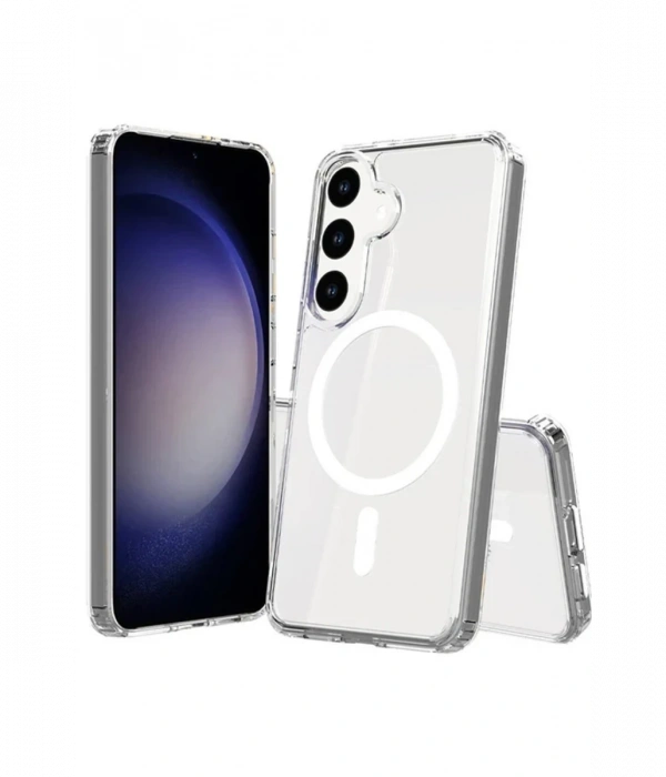 Samsung Galaxy S24 Plus Kılıf Magneticsafe Şeffaf Silikon - Şeffaf