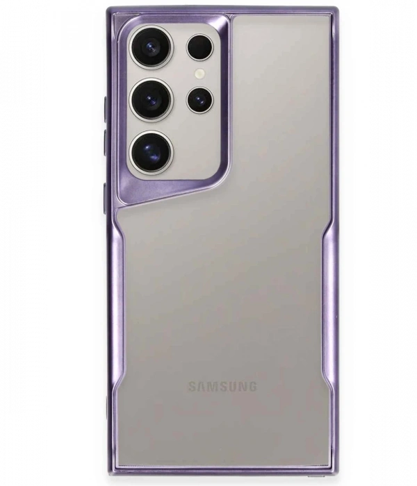 Newface Samsung Galaxy S24 Ultra Kılıf Boyi Silikon Kapak - Derin Mor