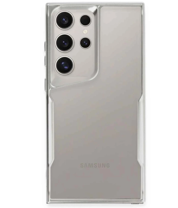 Newface Samsung Galaxy S24 Ultra Kılıf Boyi Silikon Kapak - Gümüş