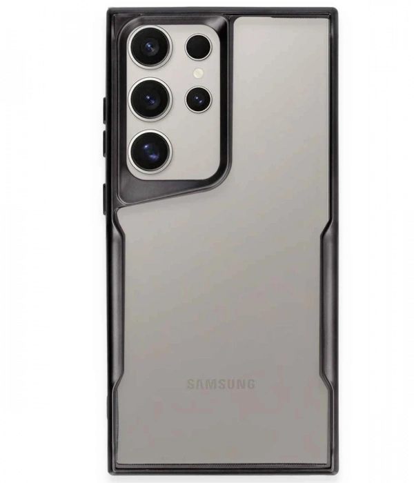 Newface Samsung Galaxy S24 Ultra Kılıf Boyi Silikon Kapak - Siyah
