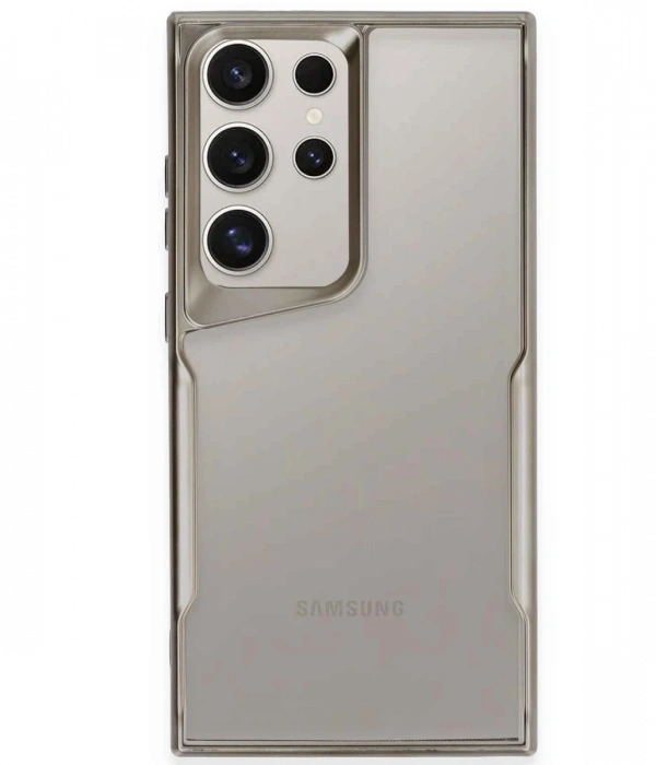 Newface Samsung Galaxy S24 Ultra Kılıf Boyi Silikon Kapak - Titan Gri