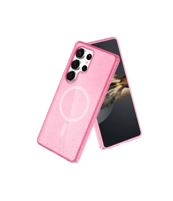 Newface Samsung Galaxy S24 Ultra Kılıf Glow Magsafe Kapak - Pembe