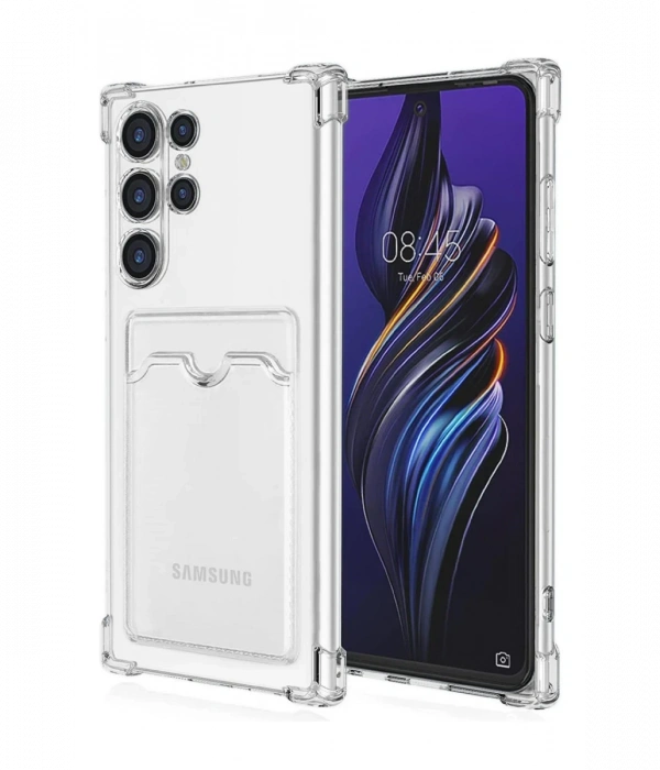 Newface Samsung Galaxy S24 Ultra Kılıf Kart Şeffaf Silikon - Şeffaf 112