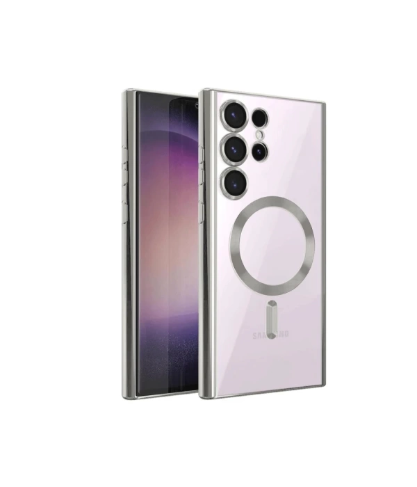 Newface Samsung Galaxy S24 Ultra Kılıf Kross Magneticsafe Kapak - Gümüş