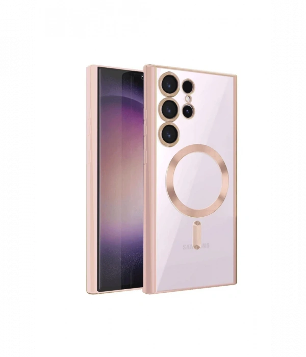 Newface Samsung Galaxy S24 Ultra Kılıf Kross Magneticsafe Kapak - Rose
