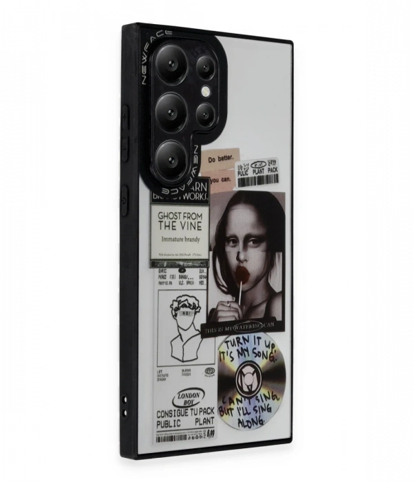 Newface Samsung Galaxy S24 Ultra Kılıf Mirror Desenli Kapak