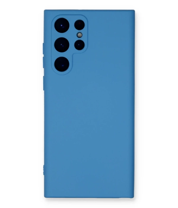 Newface Samsung Galaxy S24 Ultra Kılıf Nano içi Kadife Silikon - Mavi