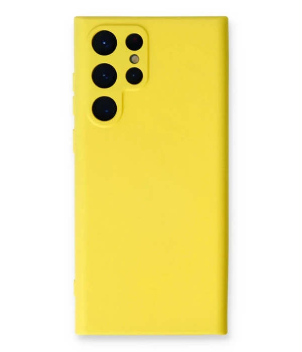 Newface Samsung Galaxy S24 Ultra Kılıf Nano içi Kadife Silikon - Sarı