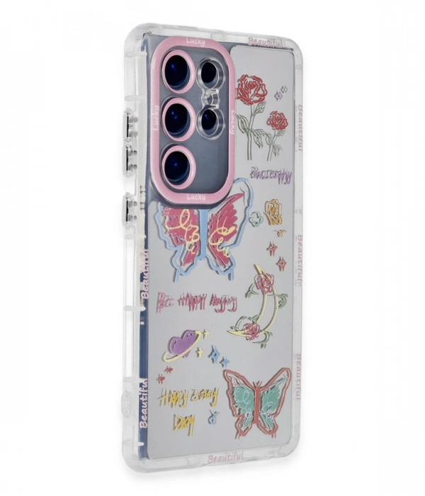Newface Samsung Galaxy S24 Ultra Kılıf Reflexion Desenli Kapak - Desen 8