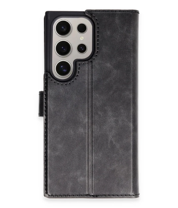 Newface Samsung Galaxy S24 Ultra Kılıf Trend S Plus Kapaklı Kılıf - Siyah