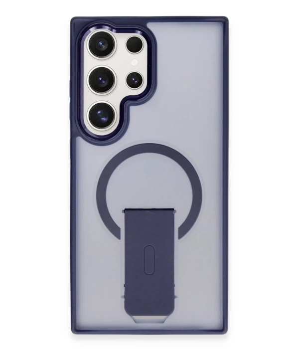 Newface Samsung Galaxy S24 Ultra Tork Magsafe Standlı Kapak - Lacivert