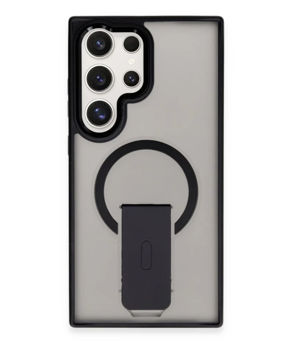 Newface Samsung Galaxy S24 Ultra Tork Magsafe Standlı Kapak - Siyah