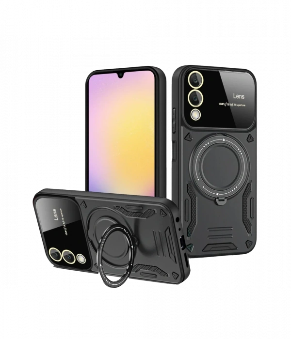 Newface Samsung Galaxy S25 Edge Kılıf Joy Lens Standlı Kapak