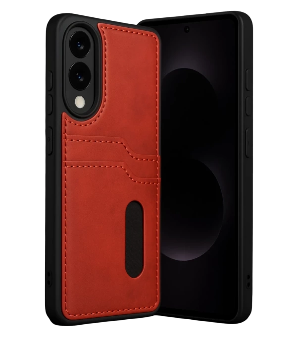 Newface Samsung Galaxy S25 Edge Sara Kartvizitli Deri Kılıf