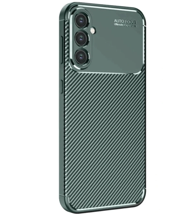 Newface Samsung Galaxy S25 Kılıf Auto Focus Karbon Kapak - Koyu Yeşil