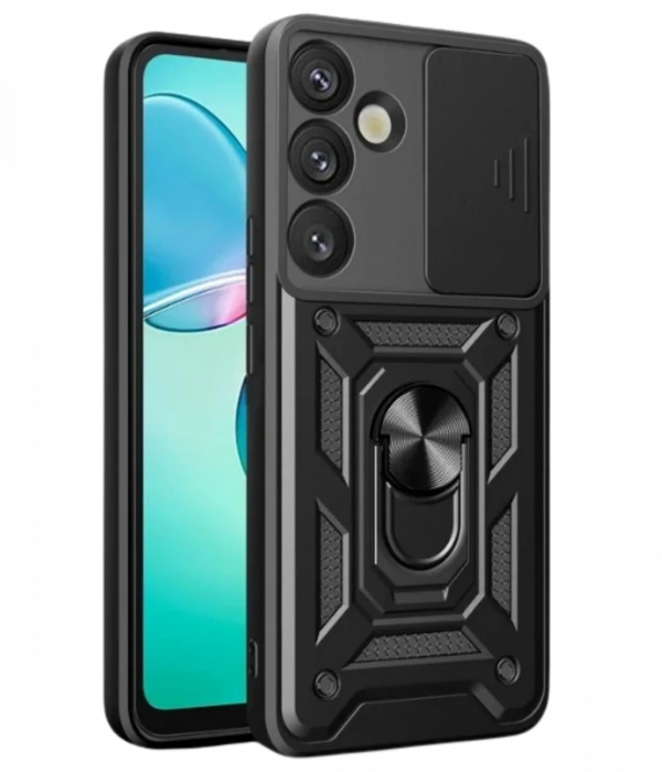 Newface Samsung Galaxy S25 Plus Kılıf Pars Lens Yüzüklü Silikon