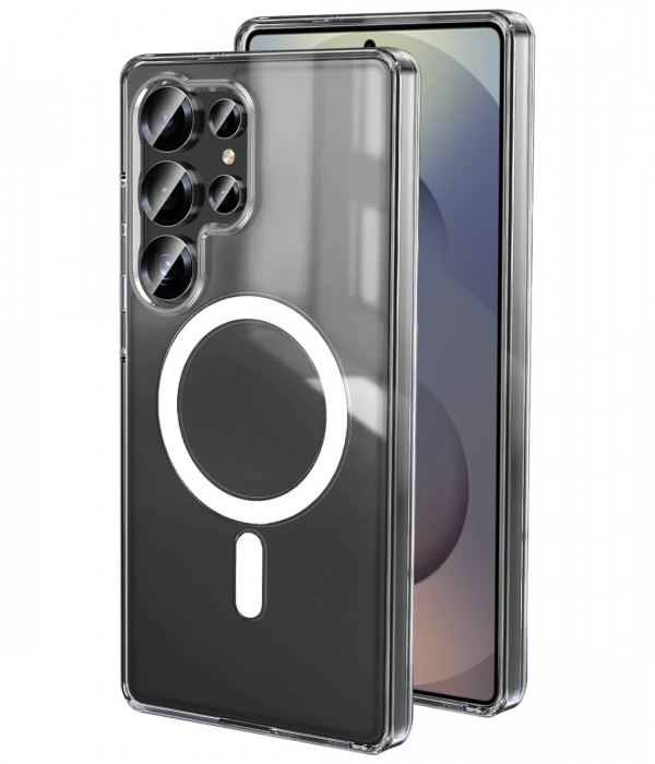 Samsung Galaxy S25 Ultra Kılıf Magneticsafe Şeffaf Silikon - Şeffaf