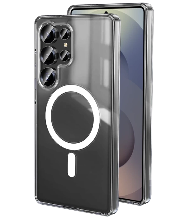 Newface Samsung Galaxy S25 Ultra Kılıf Magneticsafe Şeffaf Silikon - Şeffaf