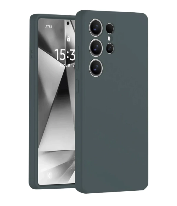 Newface Samsung Galaxy S25 Ultra Kılıf Nano içi Kadife Silikon - Koyu Yeşil