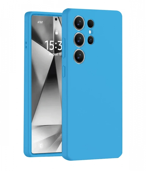 Newface Samsung Galaxy S25 Ultra Kılıf Nano içi Kadife Silikon - Mavi