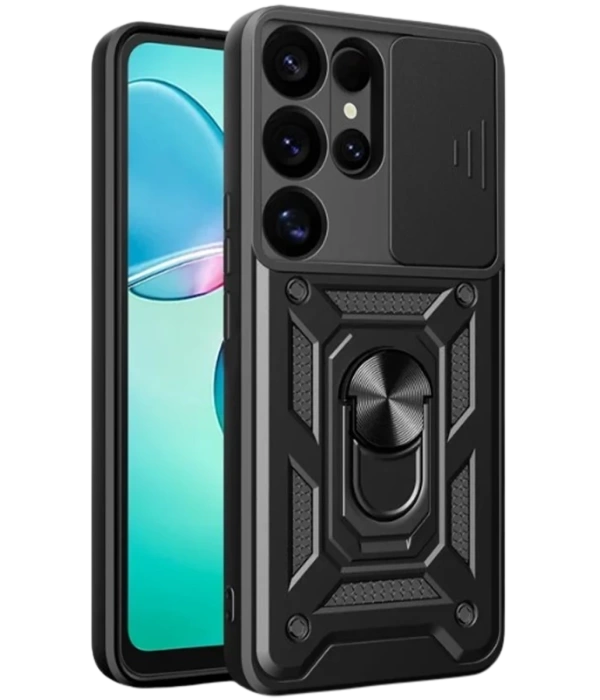 Newface Samsung Galaxy S25 Ultra Kılıf Pars Lens Yüzüklü Silikon