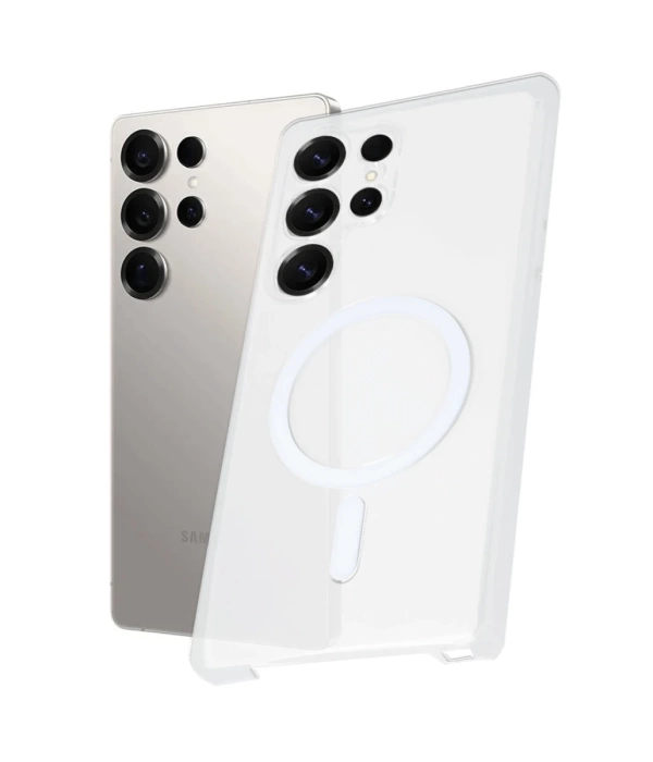 Newface Samsung Galaxy S25 Ultra Kılıf PC Zara Magsafe Şeffaf Kılıf - Şeffaf