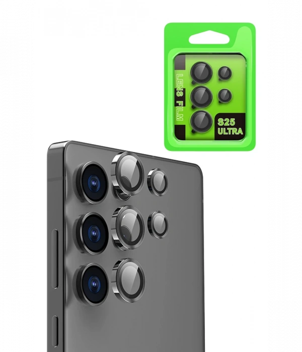 Newface Samsung Galaxy S25 Ultra Raze Metal Kamera Lens - Siyah