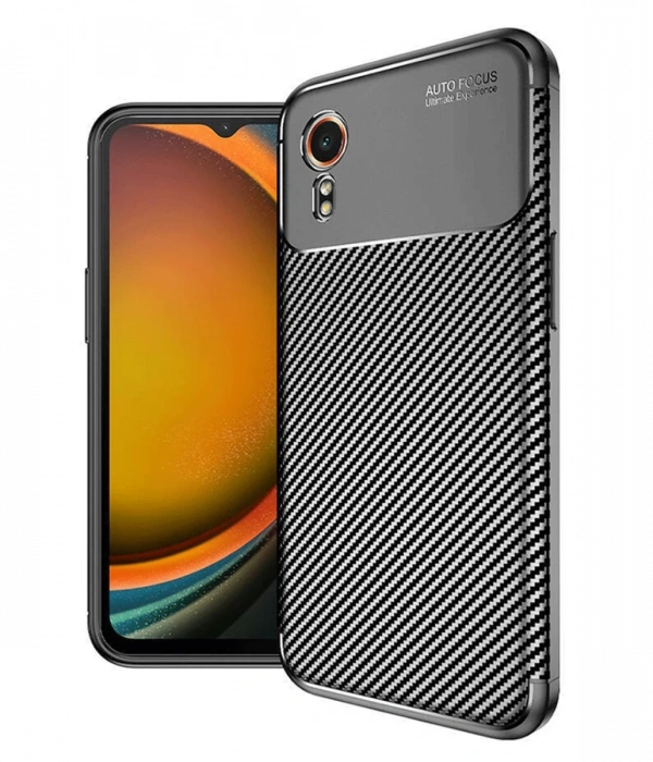 Newface Samsung Galaxy XCover 7 Kılıf Auto Focus Karbon Kapak - Siyah