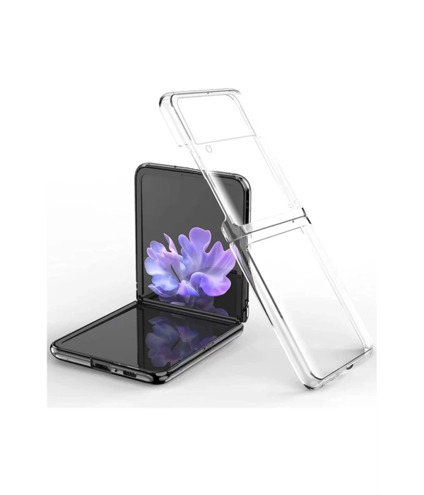 Newface Samsung Galaxy Z Flip 3 Kılıf Fold TPU Silikon - Şeffaf