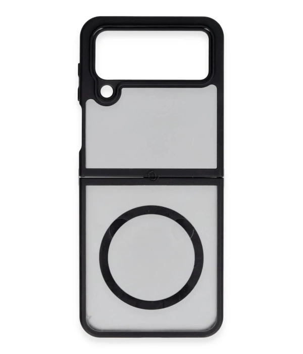 Newface Samsung Galaxy Z Flip 4 Kılıf Blur Fold Magsafe Kapak - Mat Siyah